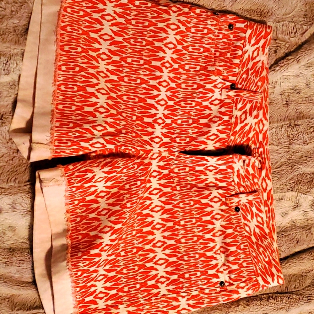 Orange loft jean shorts